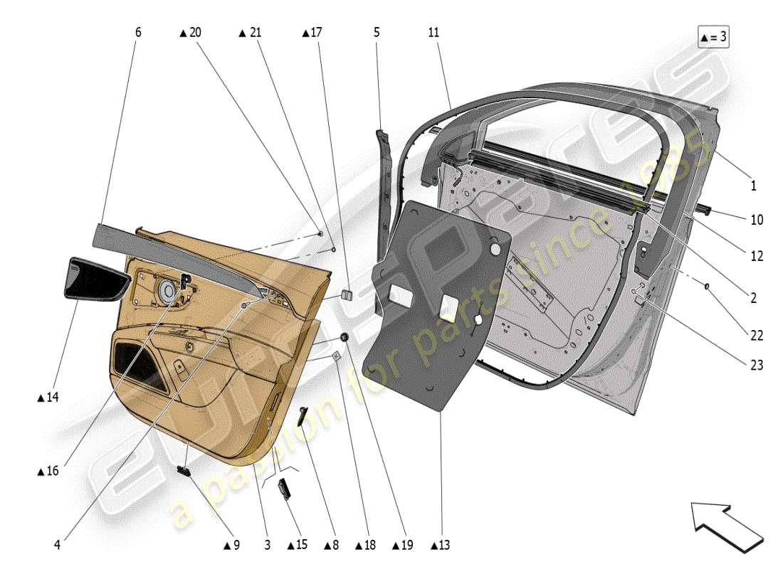 a part diagram from the maserati grecale parts catalogue