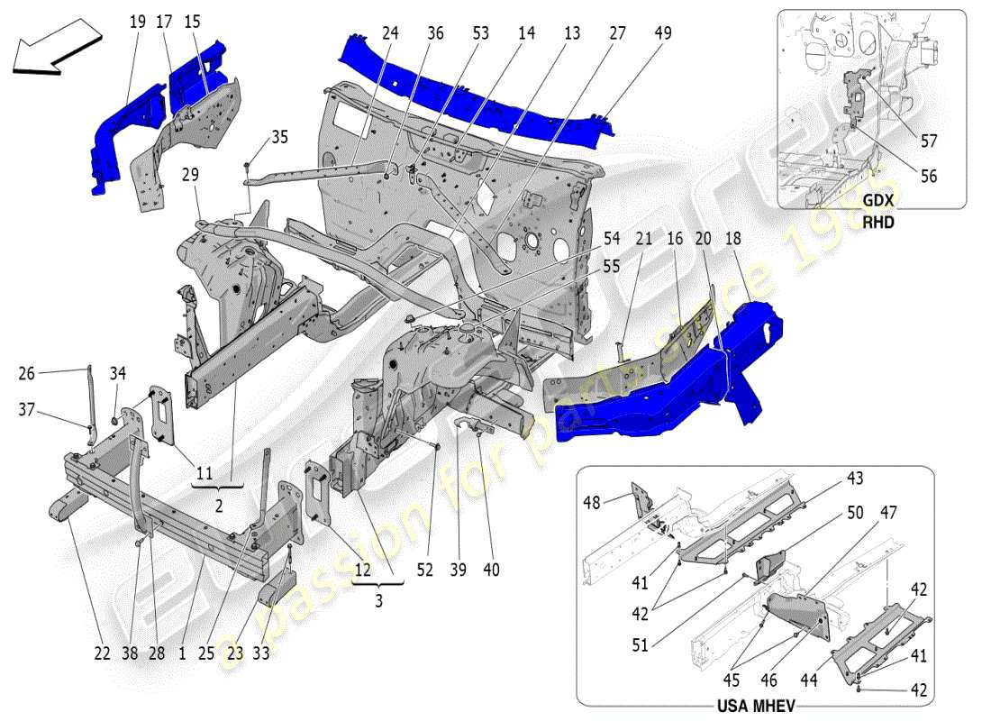 a part diagram from the maserati grecale parts catalogue