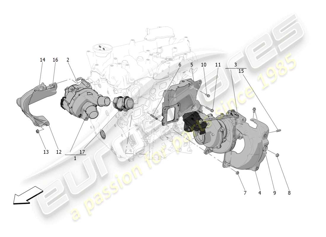 a part diagram from the maserati grecale parts catalogue
