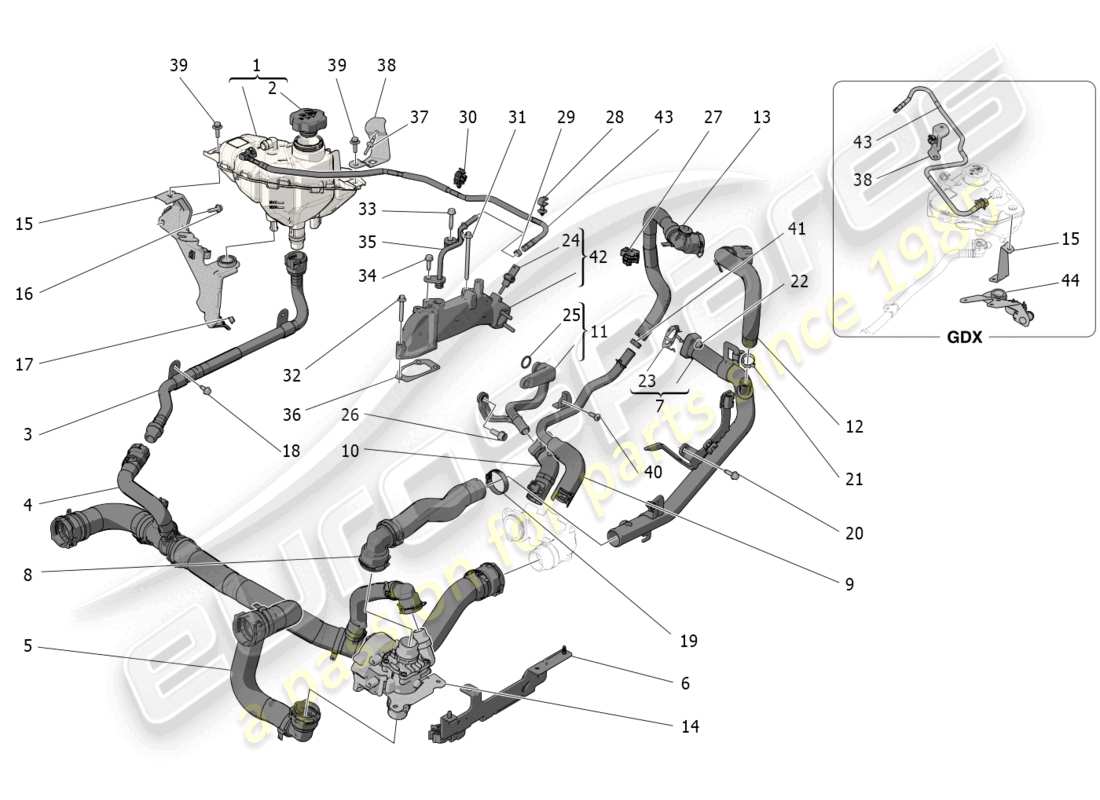 a part diagram from the maserati grecale gt (2023) parts catalogue
