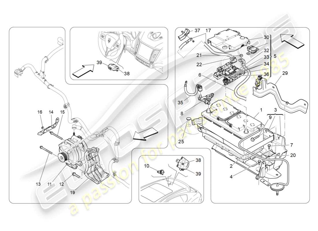 a part diagram from the maserati levante parts catalogue
