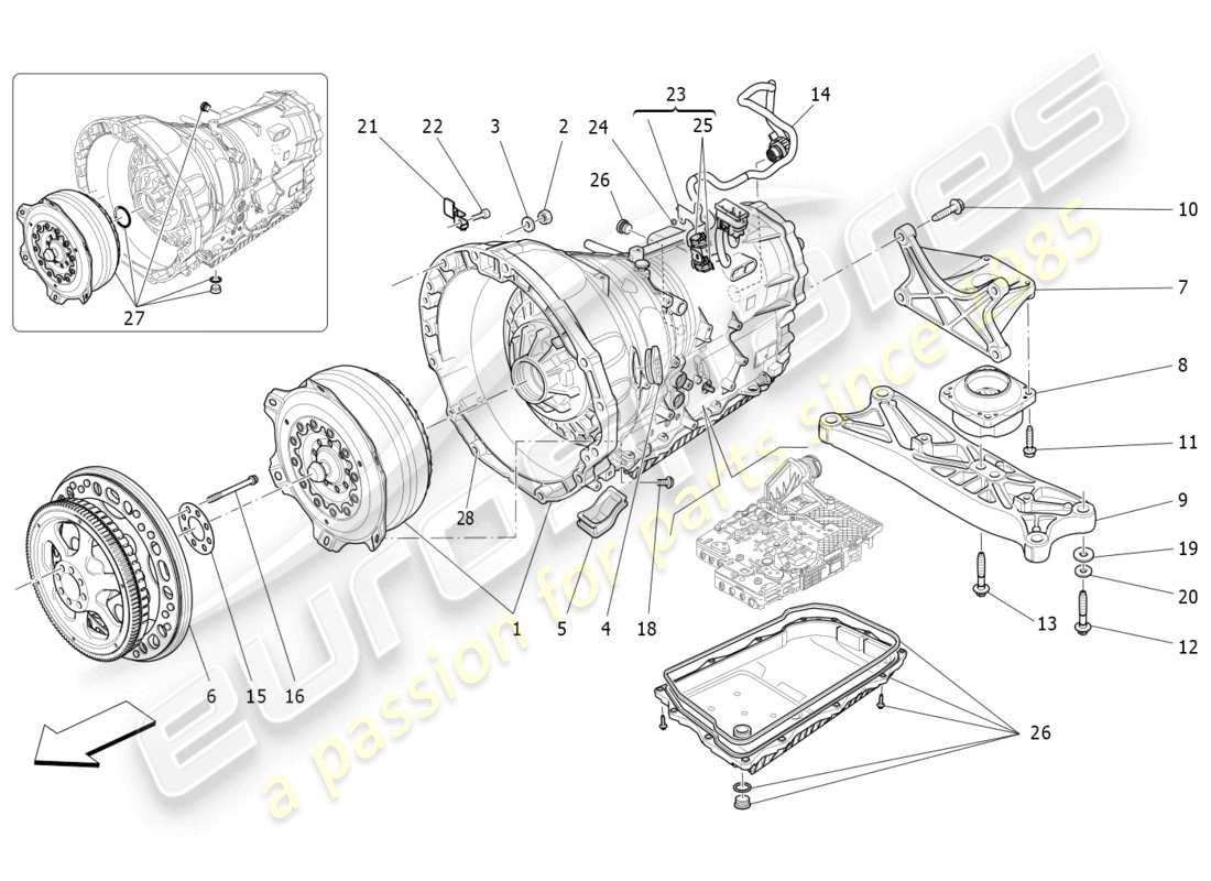 a part diagram from the maserati quattroporte (2018) parts catalogue