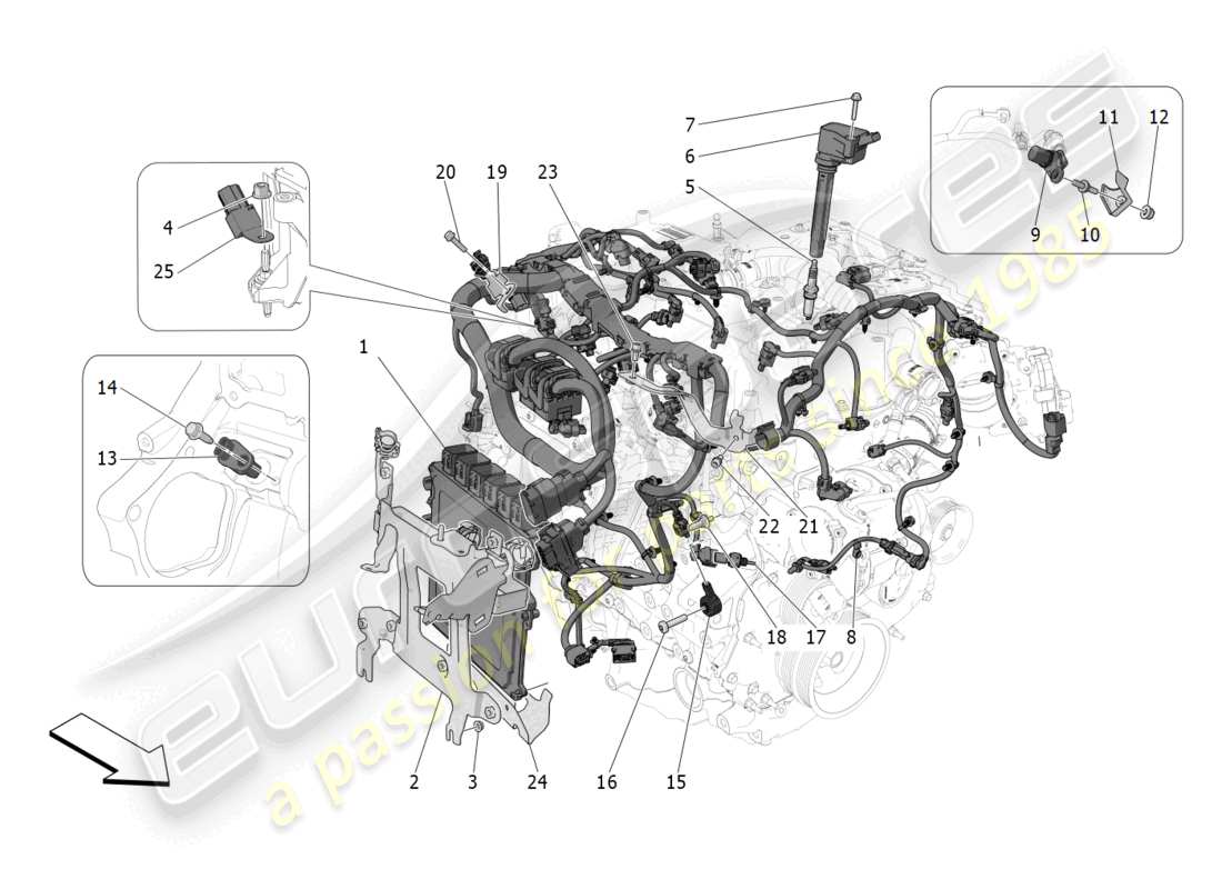 a part diagram from the maserati grecale parts catalogue