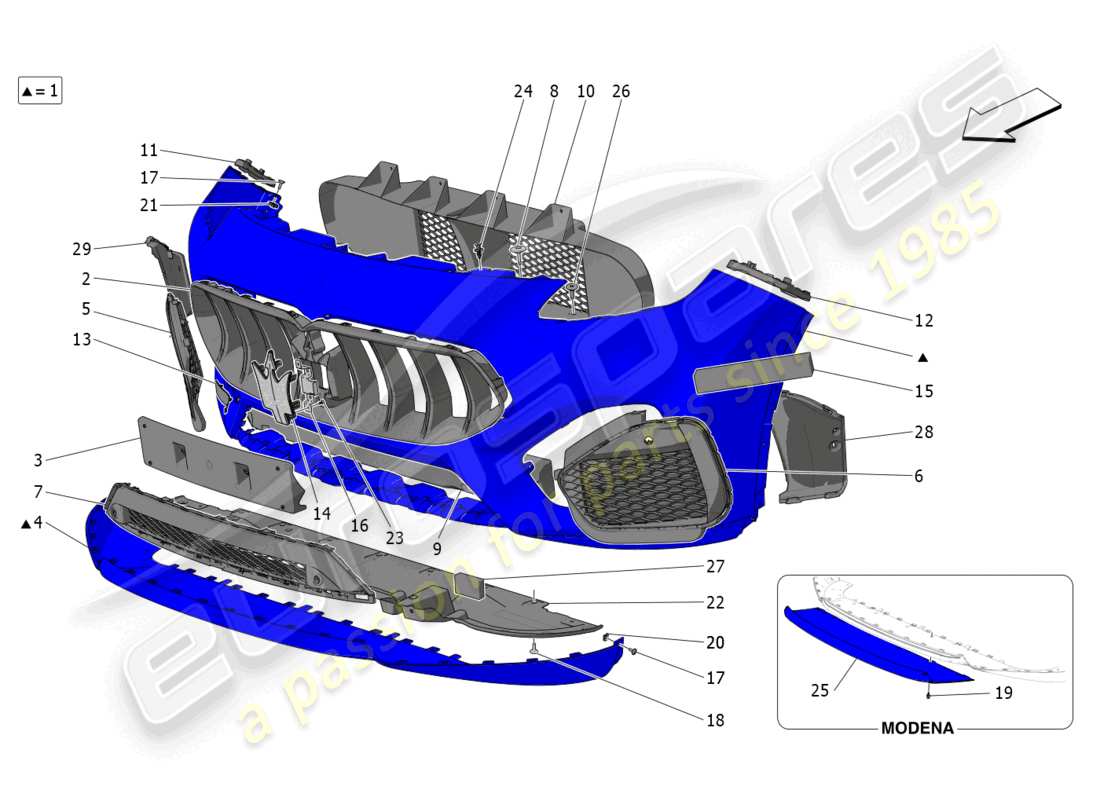 a part diagram from the maserati grecale parts catalogue