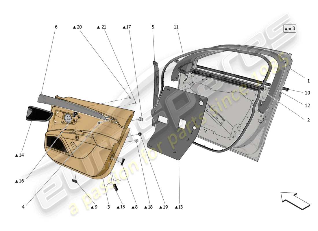 VIEW PARTS DIAGRAMS FROM THE MASERATI GRECALE PARTS CATALOGUE a part diagram from the maserati grecale parts catalogue