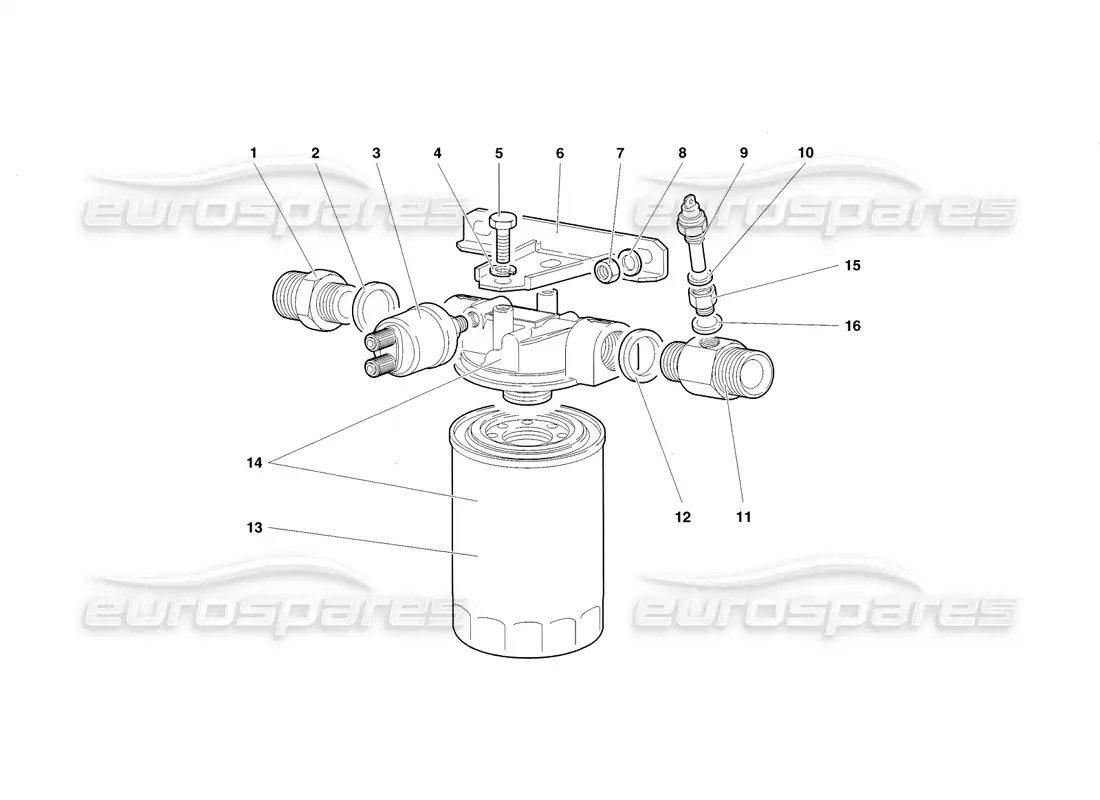 lamborghini diablo sv (1998) engine oil filter parts diagram