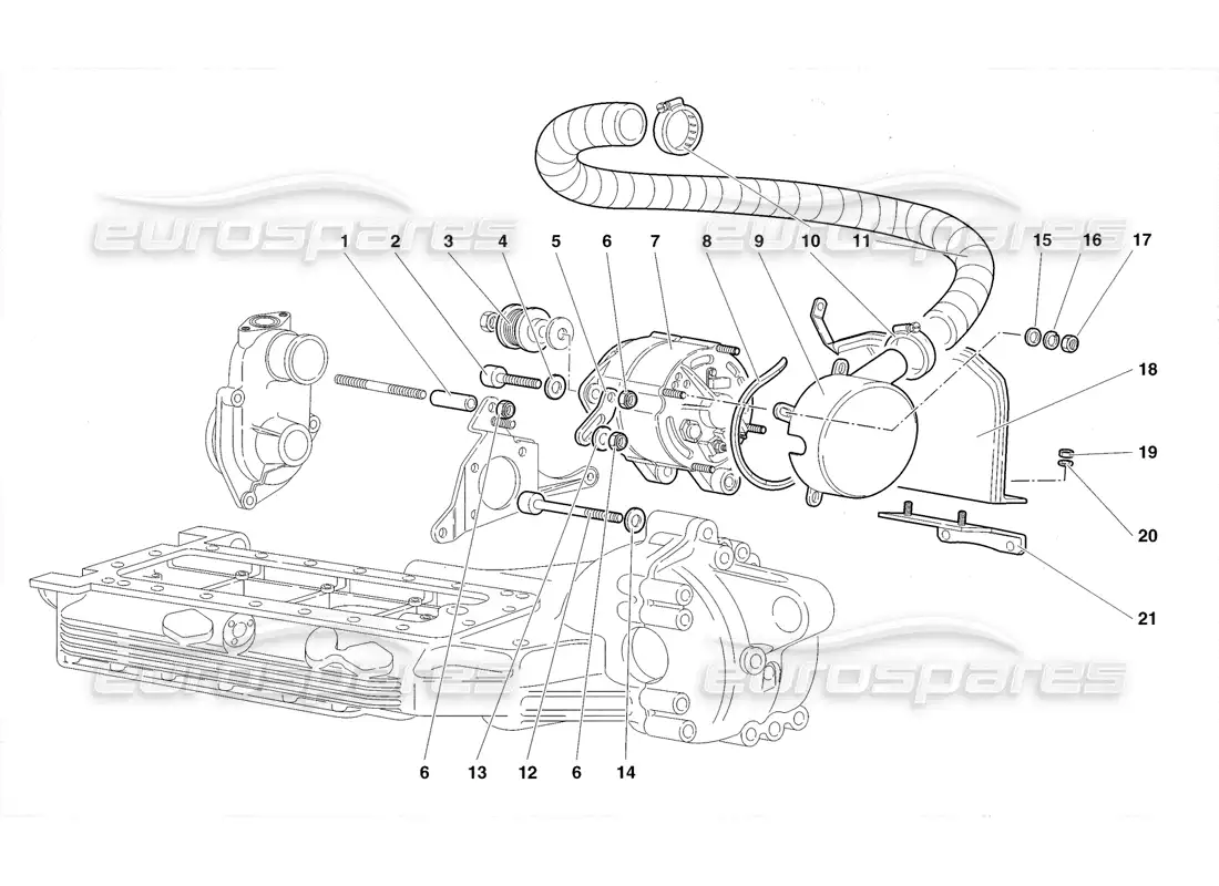 lamborghini diablo roadster (1998) alternator parts diagram