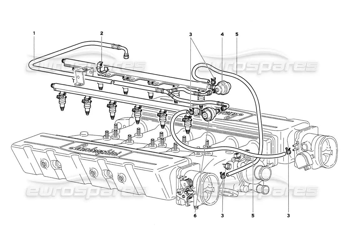 lamborghini diablo 6.0 (2001) fuel system parts diagram