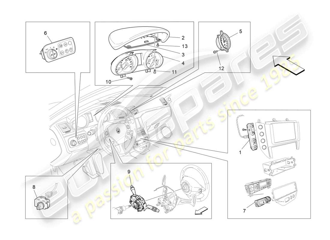 a part diagram from the Maserati GranCabrio MC (2013) parts catalogue