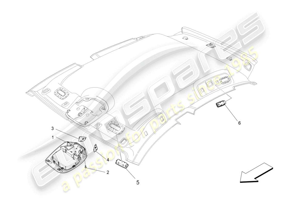 a part diagram from the maserati levante gts (2020) parts catalogue