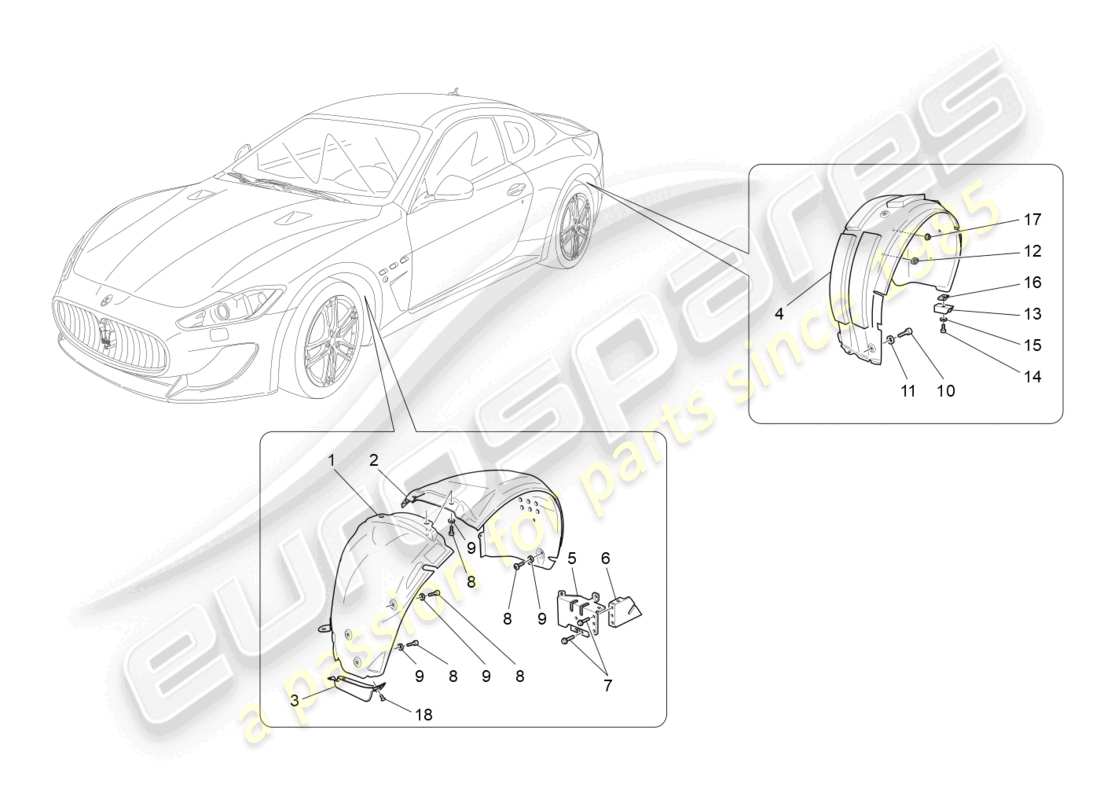a part diagram from the maserati granturismo mc stradale (2013) parts catalogue