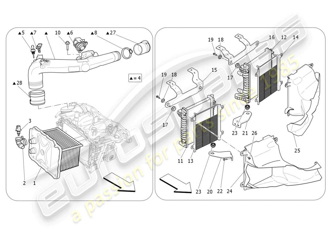 a part diagram from the maserati levante gt (2022) parts catalogue