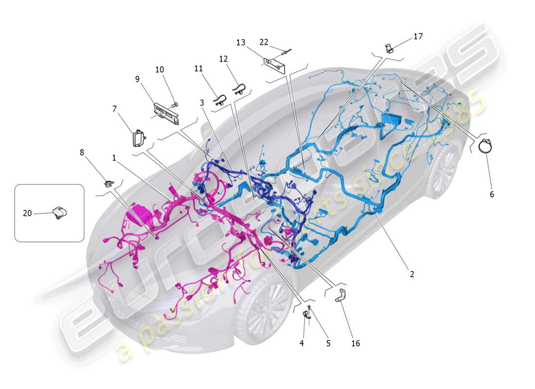 maserati ghibli (2016) main wiring parts diagram