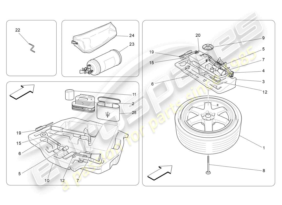 maserati ghibli (2018) standard provided part diagram