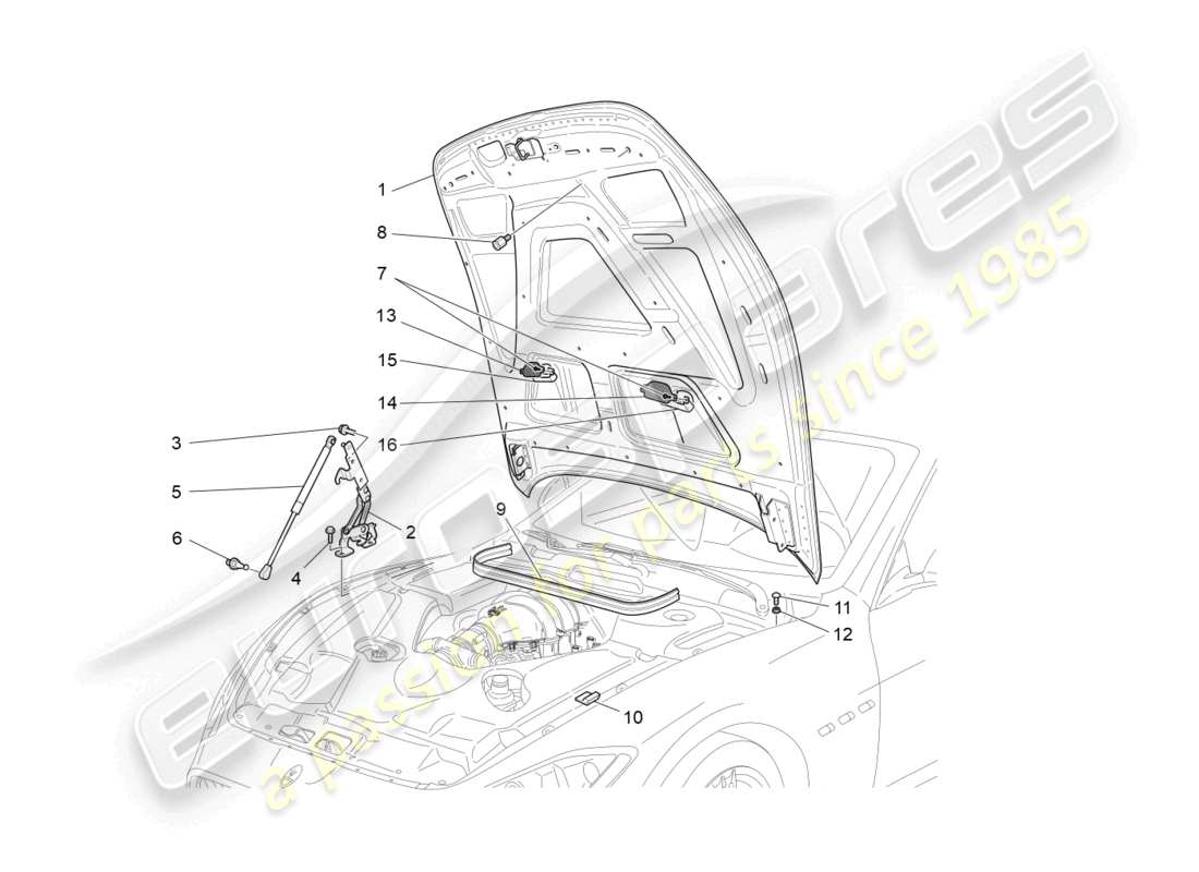 a part diagram from the maserati granturismo mc stradale (2011) parts catalogue