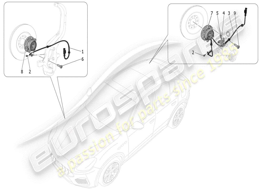 a part diagram from the maserati grecale parts catalogue