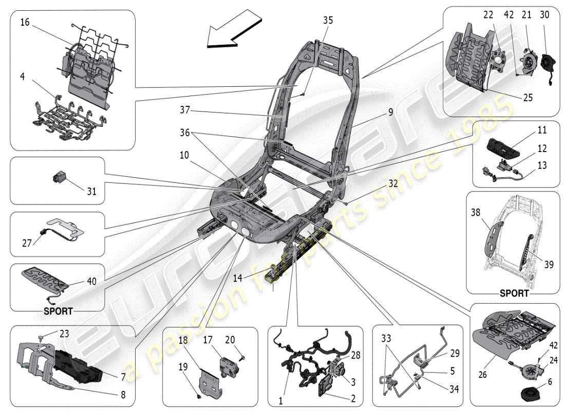 a part diagram from the maserati grecale parts catalogue