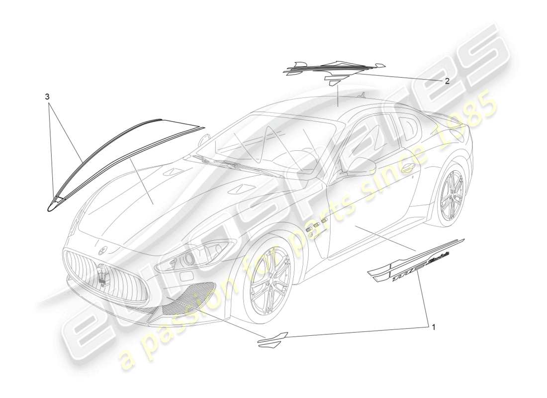 a part diagram from the maserati granturismo mc stradale (2012) parts catalogue