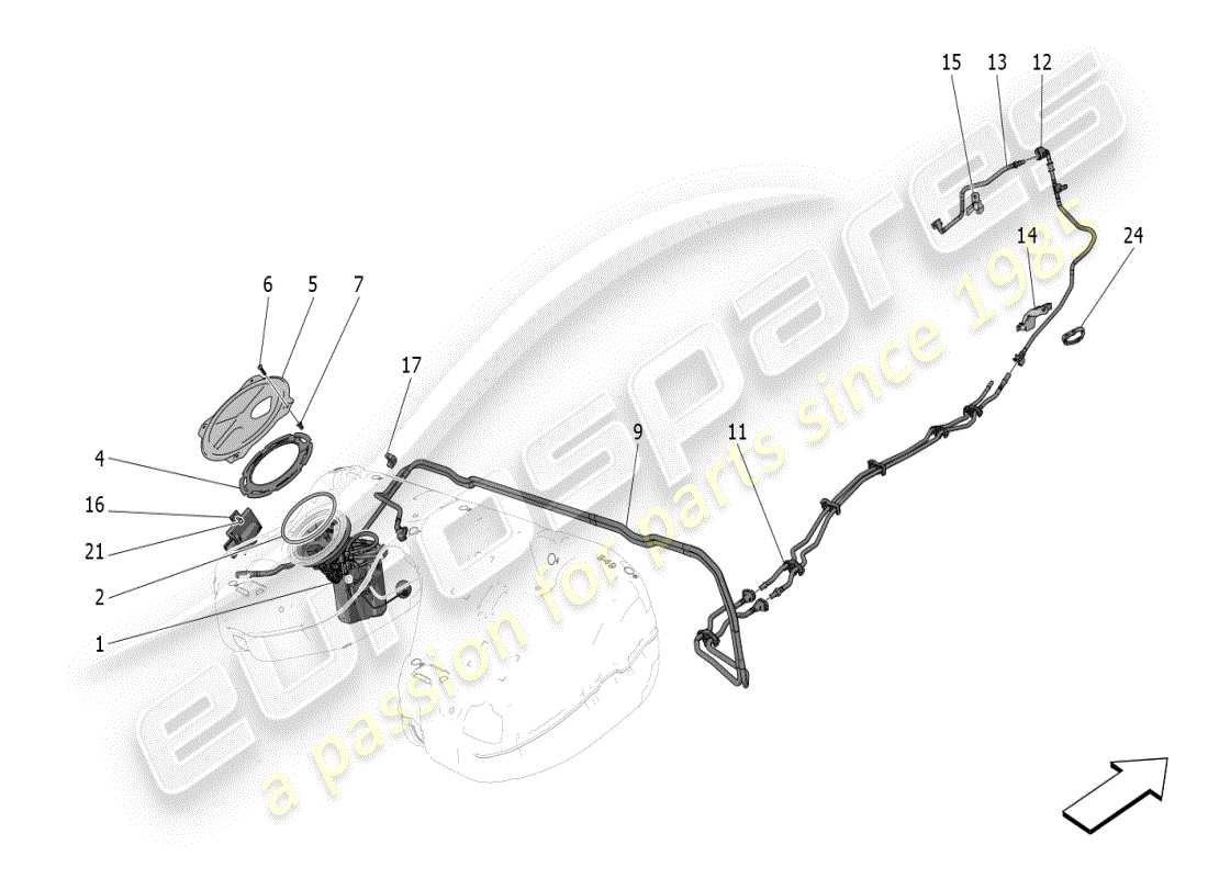 a part diagram from the maserati grecale parts catalogue