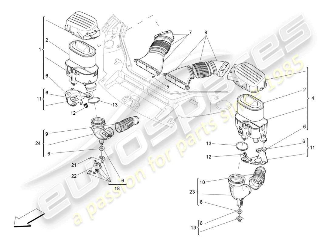 a part diagram from the maserati levante parts catalogue