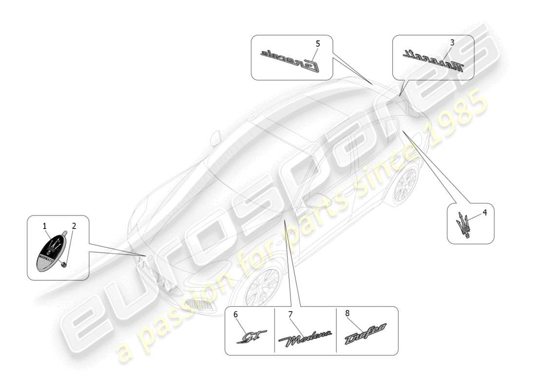 a part diagram from the maserati grecale parts catalogue