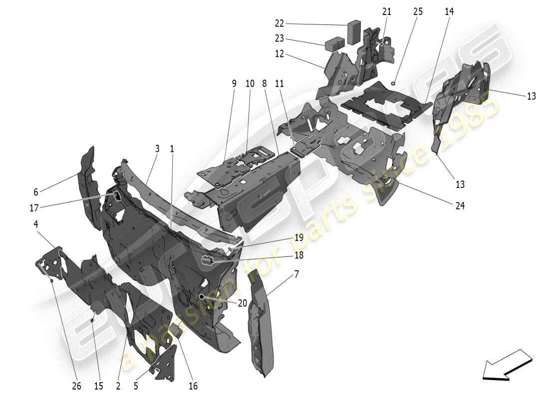 a part diagram from the maserati grecale parts catalogue