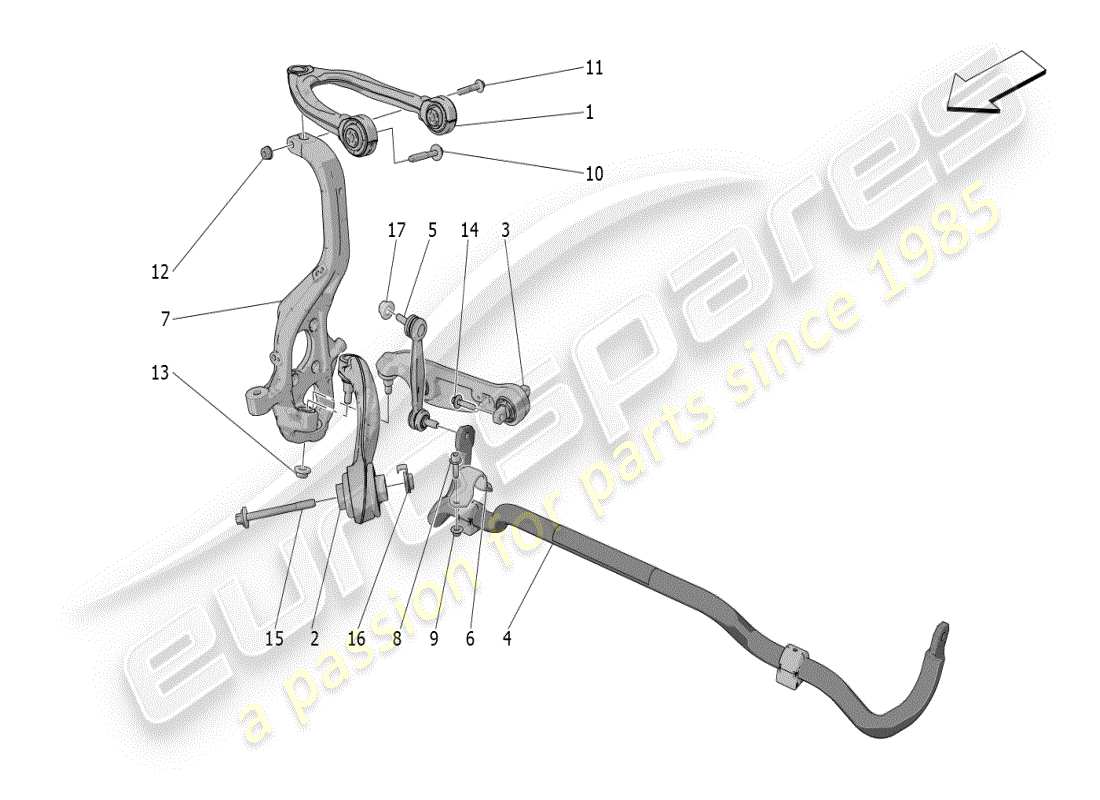 a part diagram from the maserati grecale parts catalogue