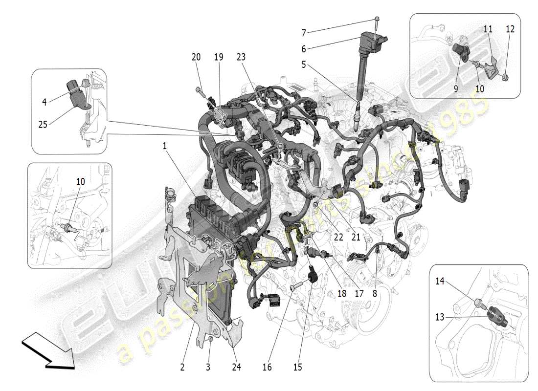 a part diagram from the maserati grecale parts catalogue
