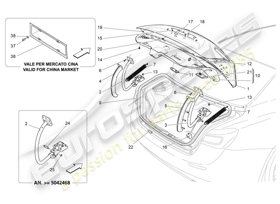 a part diagram from the Maserati Ghibli (2016) parts catalogue