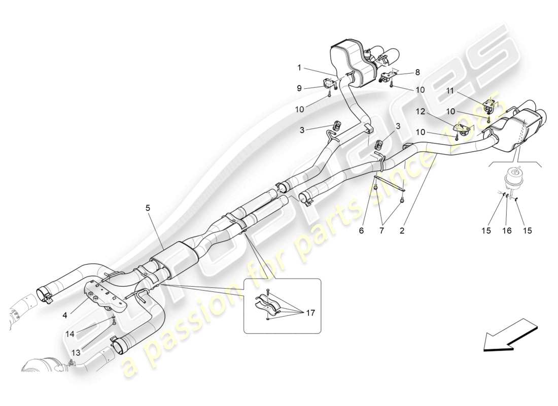 a part diagram from the maserati ghibli (2016) parts catalogue