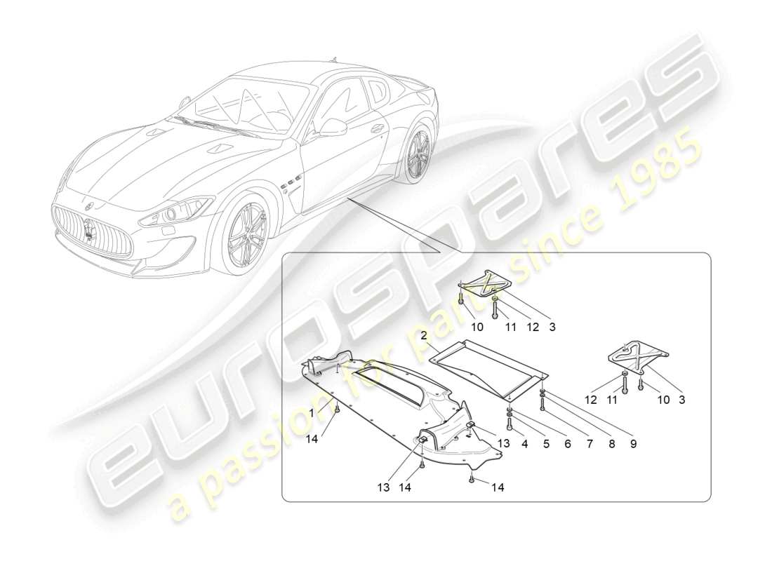 a part diagram from the maserati granturismo mc stradale (2013) parts catalogue