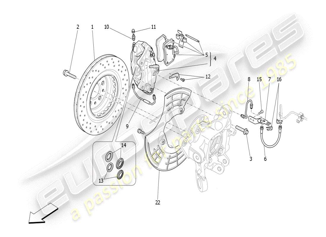 a part diagram from the maserati ghibli (2017 onwards) parts catalogue
