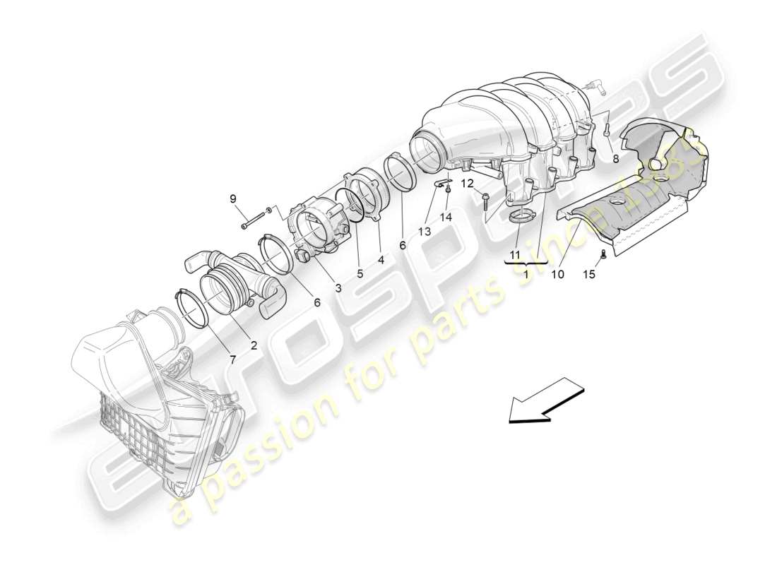a part diagram from the maserati granturismo mc stradale (2011) parts catalogue