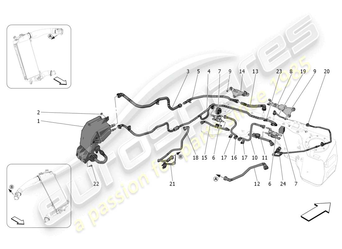 a part diagram from the maserati mc20 parts catalogue