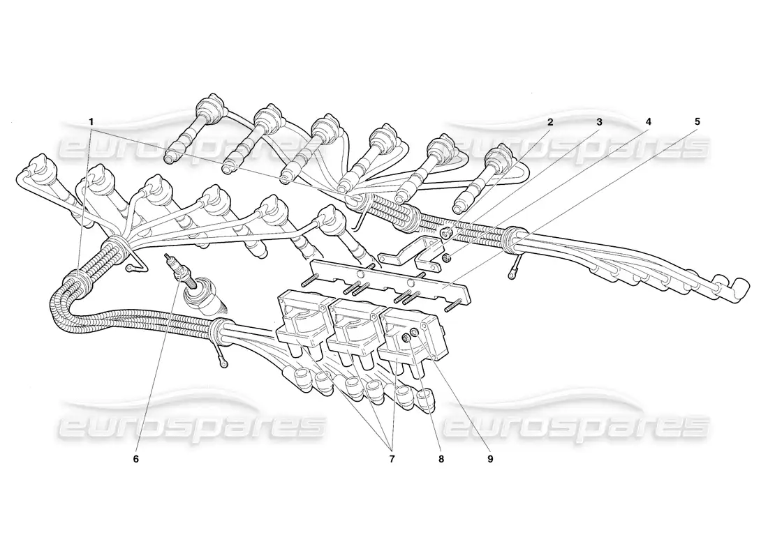 lamborghini diablo sv (1998) electrical components parts diagram