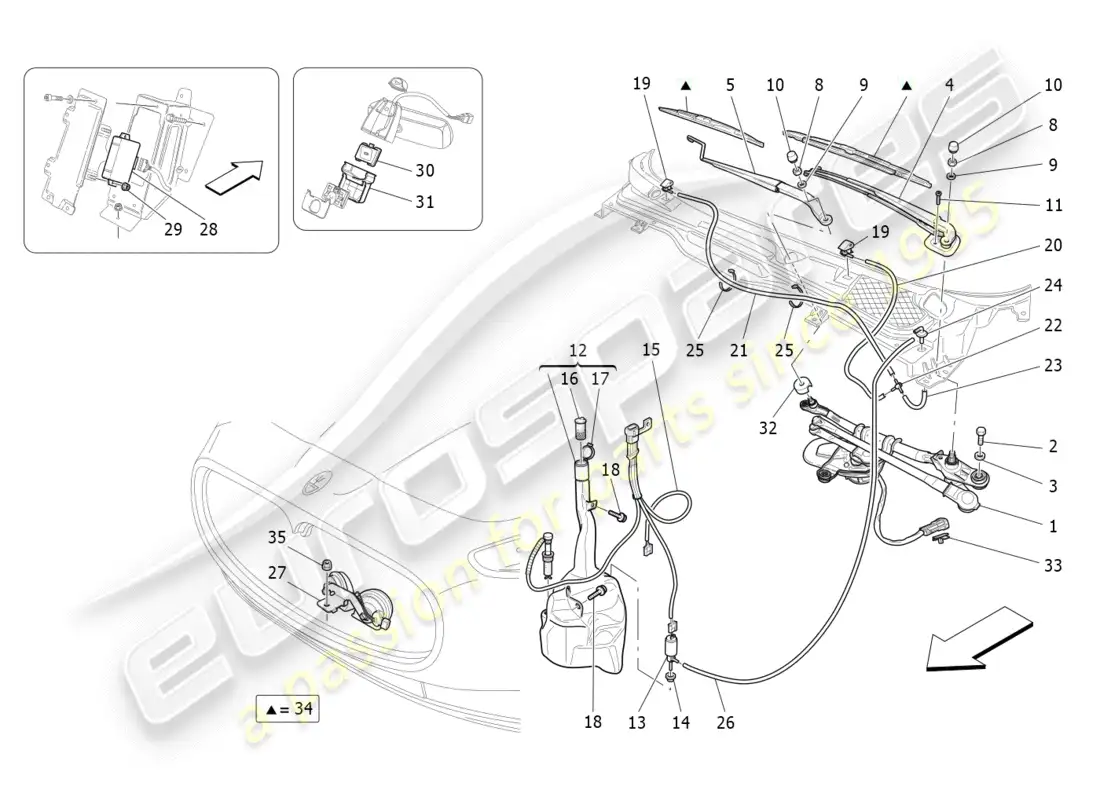 maserati granturismo (2009) external vehicle devices parts diagram