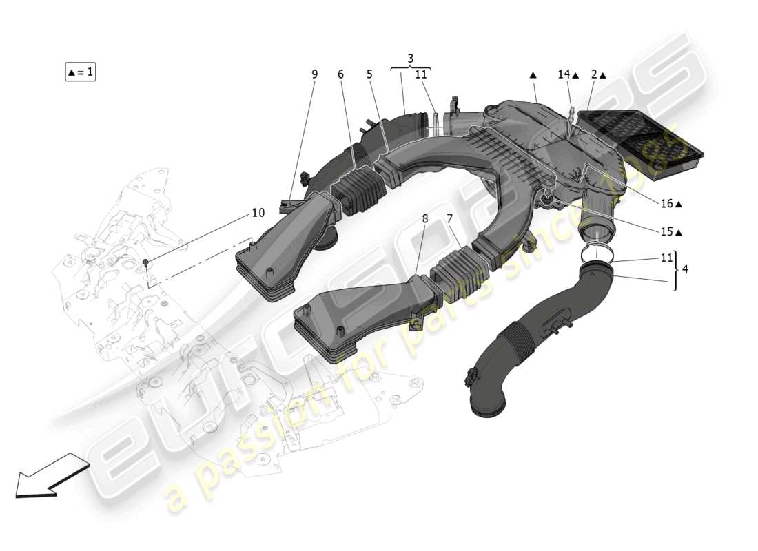 a part diagram from the Maserati Grecale Trofeo (2023) parts catalogue