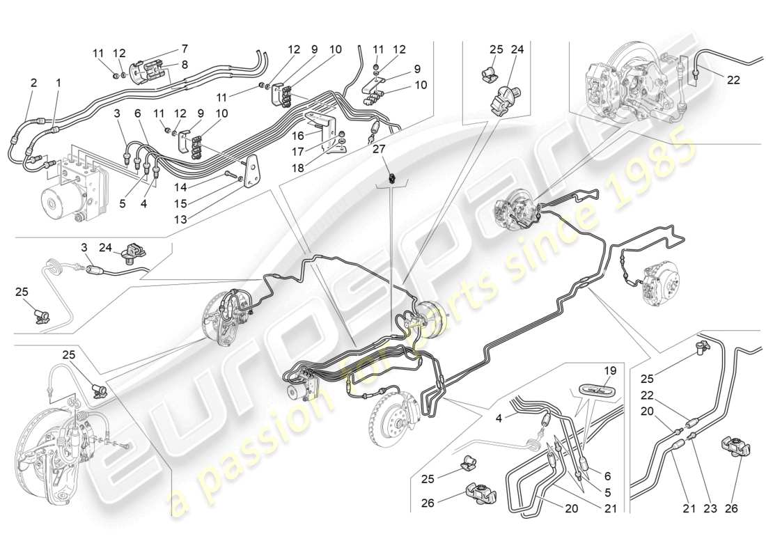 a part diagram from the maserati granturismo mc stradale (2012) parts catalogue