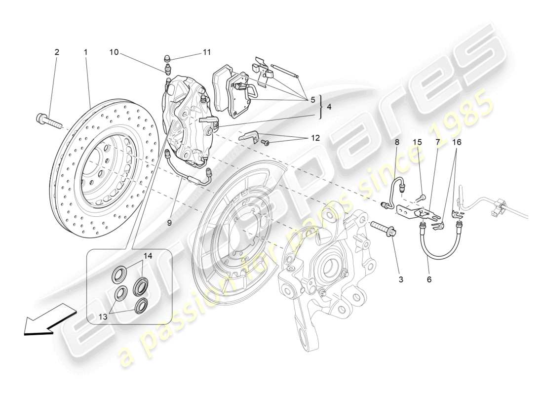 a part diagram from the maserati ghibli (2016) parts catalogue