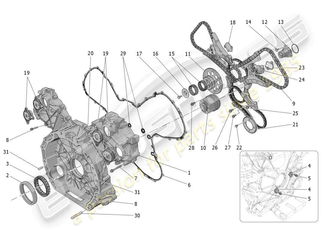 a part diagram from the maserati mc20 parts catalogue