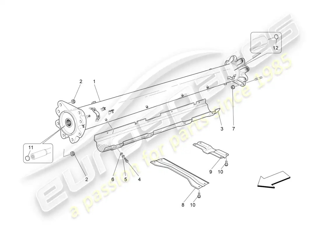 maserati granturismo (2009) transmission shaft parts diagram