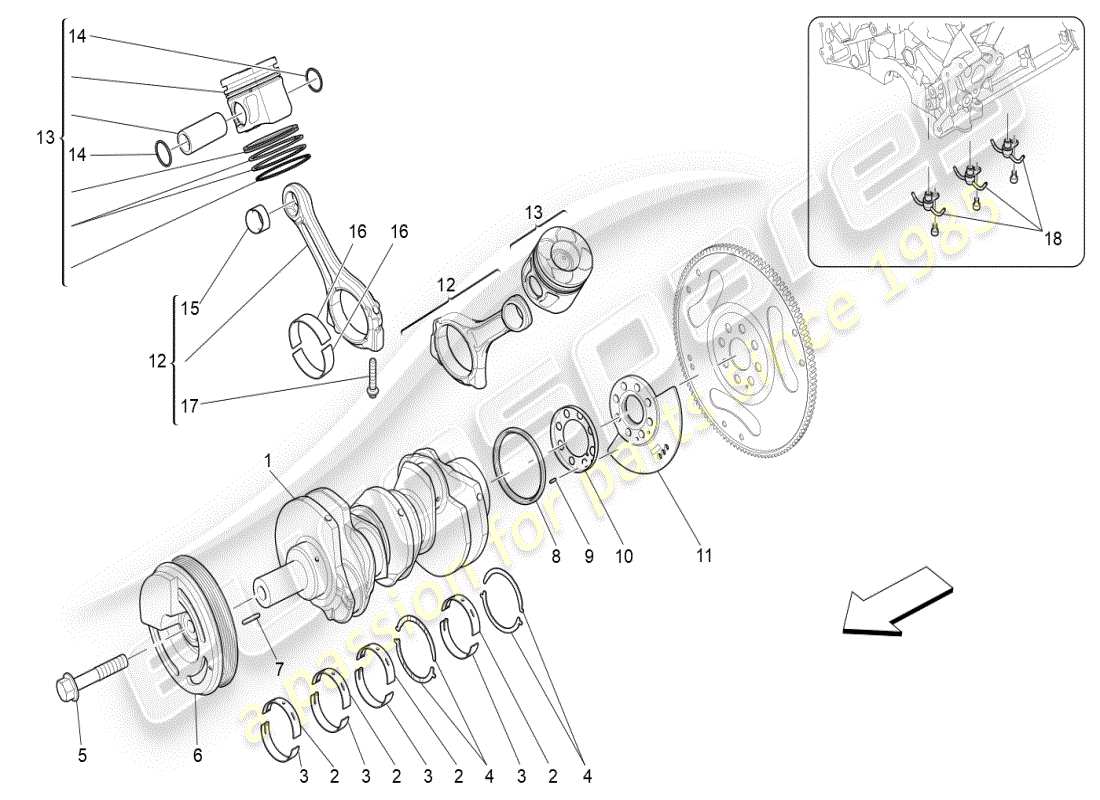 a part diagram from the maserati ghibli (2020) parts catalogue