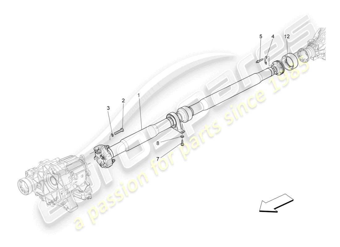 maserati ghibli (2018) transmission shaft part diagram