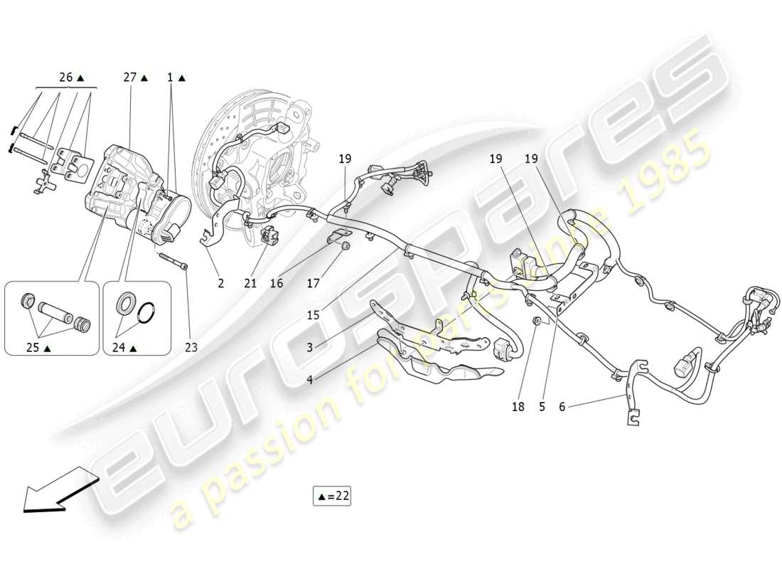 maserati ghibli (2018) parking brake part diagram