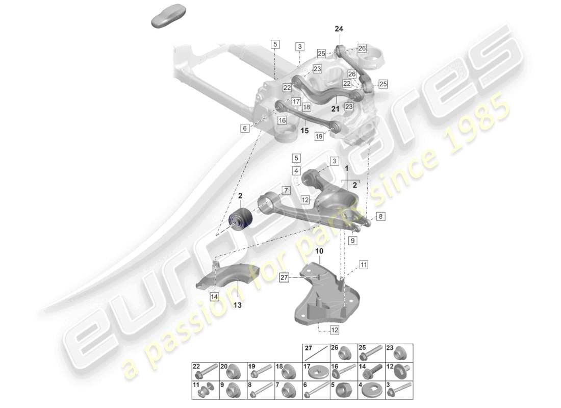 a part diagram from the porsche taycan parts catalogue