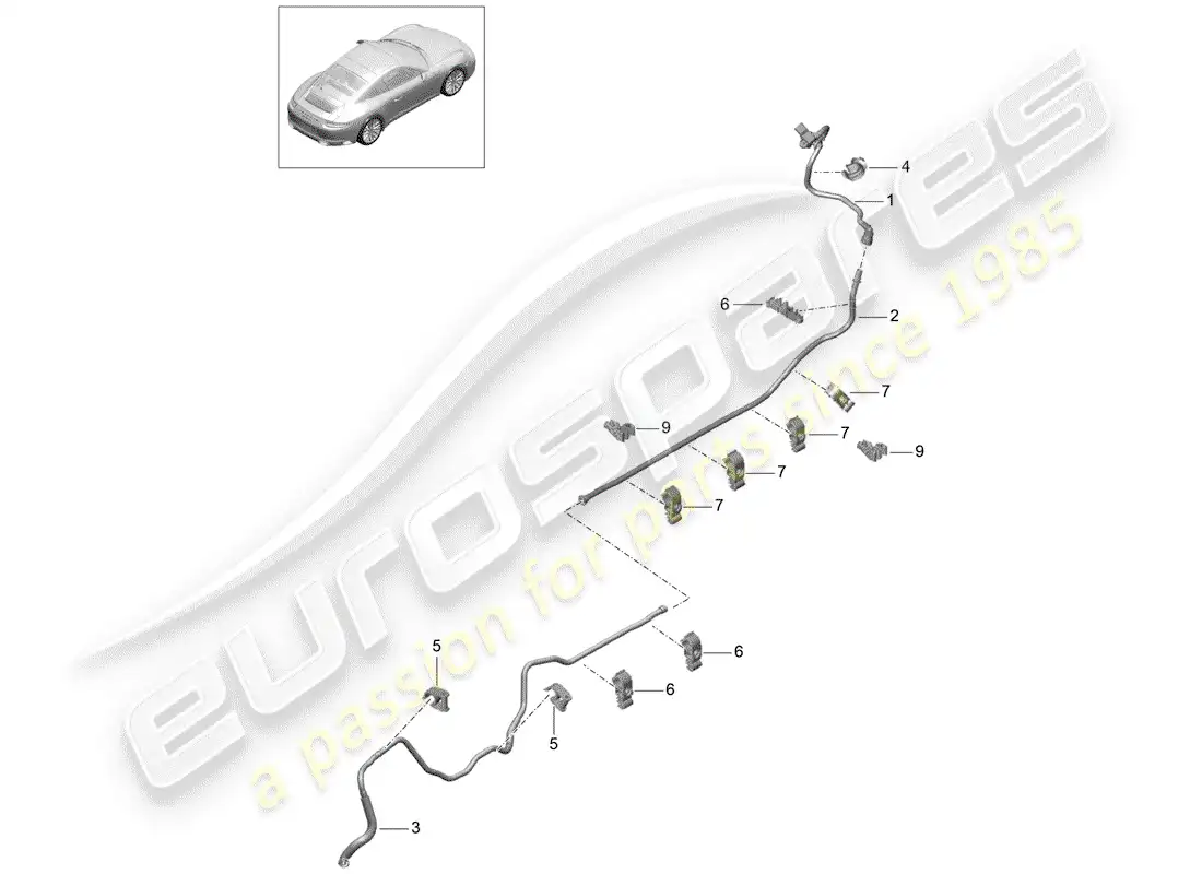 porsche 2020 (991-2) vacuum line parts diagram
