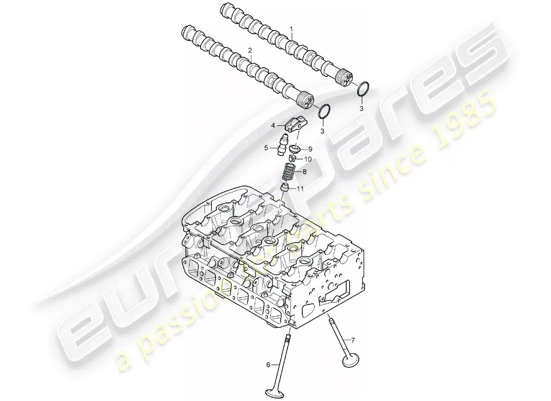 porsche 2005 (cayenne e1 9pa) camshaft parts diagram