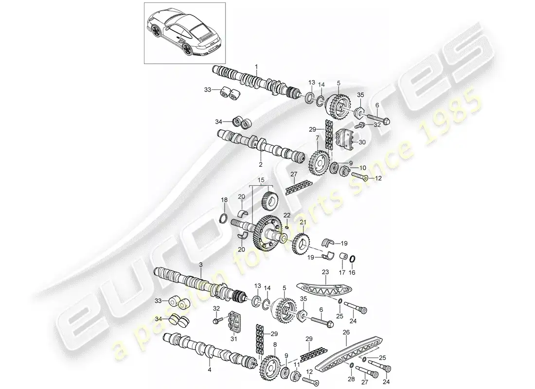 porsche 2007 (997-1 turbo / gt2) valve control parts diagram