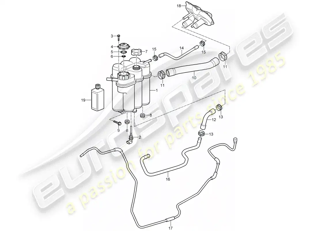 porsche 2008 (987 boxster) water cooling 4 parts diagram