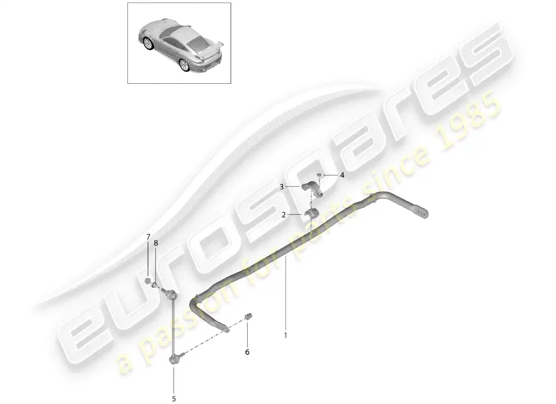 porsche 2015 (991-1 turbo) stabilizer parts diagram